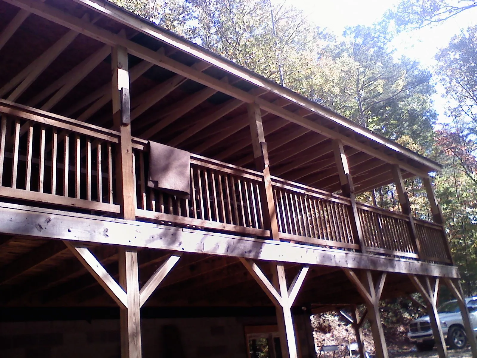 Timber framing under a new elevated porch and deck — Roof Leak Repair in Thomasville by Roofing Brothers
